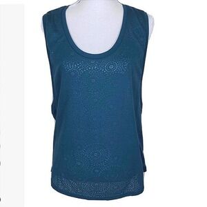 Fabletics Women's Blue‎ Sleeveless Tank Top Athletic Workout Layering large
